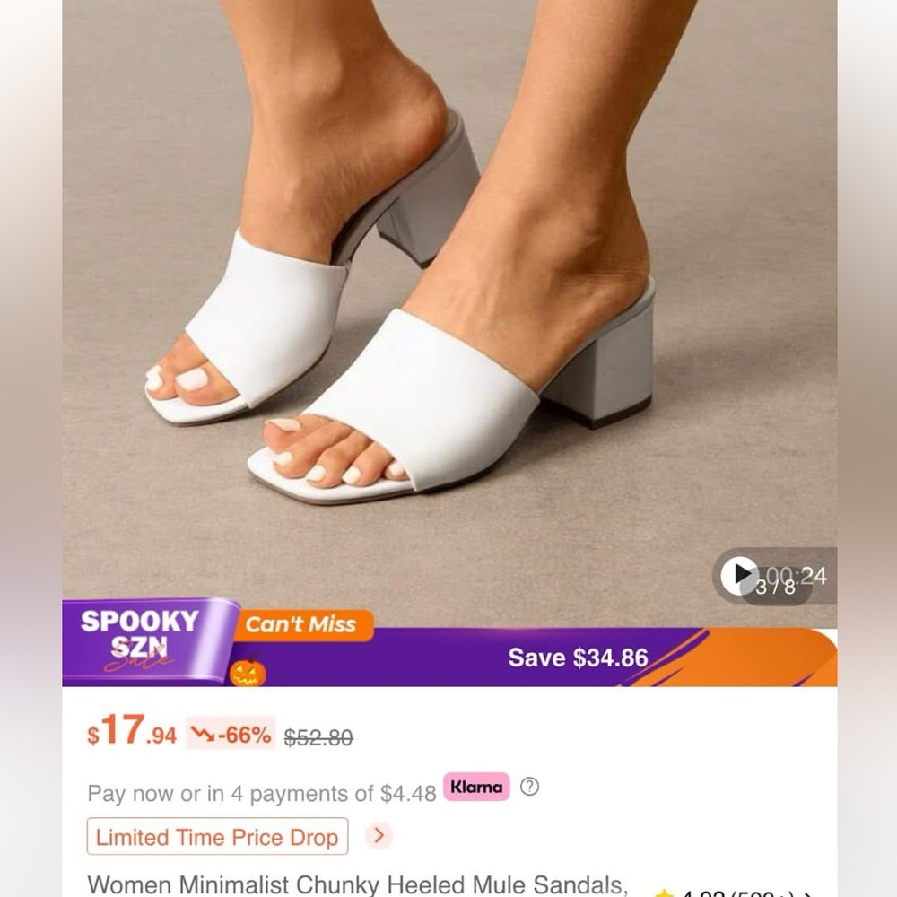 White Heeled Mule Sandal
